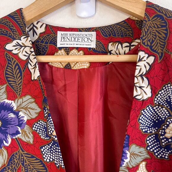 Vintage Pendleton Miss Sophisticates Floral Print Blazer Size 16 - Picture 2 of 8